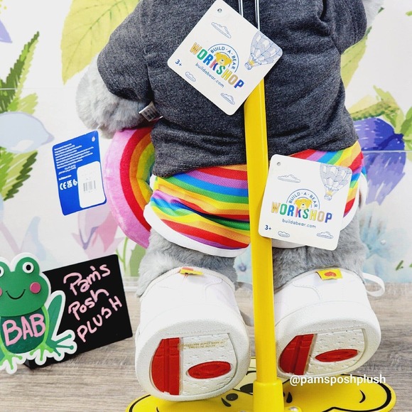 NWT Build A Bear Pride HIPPO & Rainbow Shirt Shorts, Wristie LGBTQ Clothes Heart - Picture 7 of 16